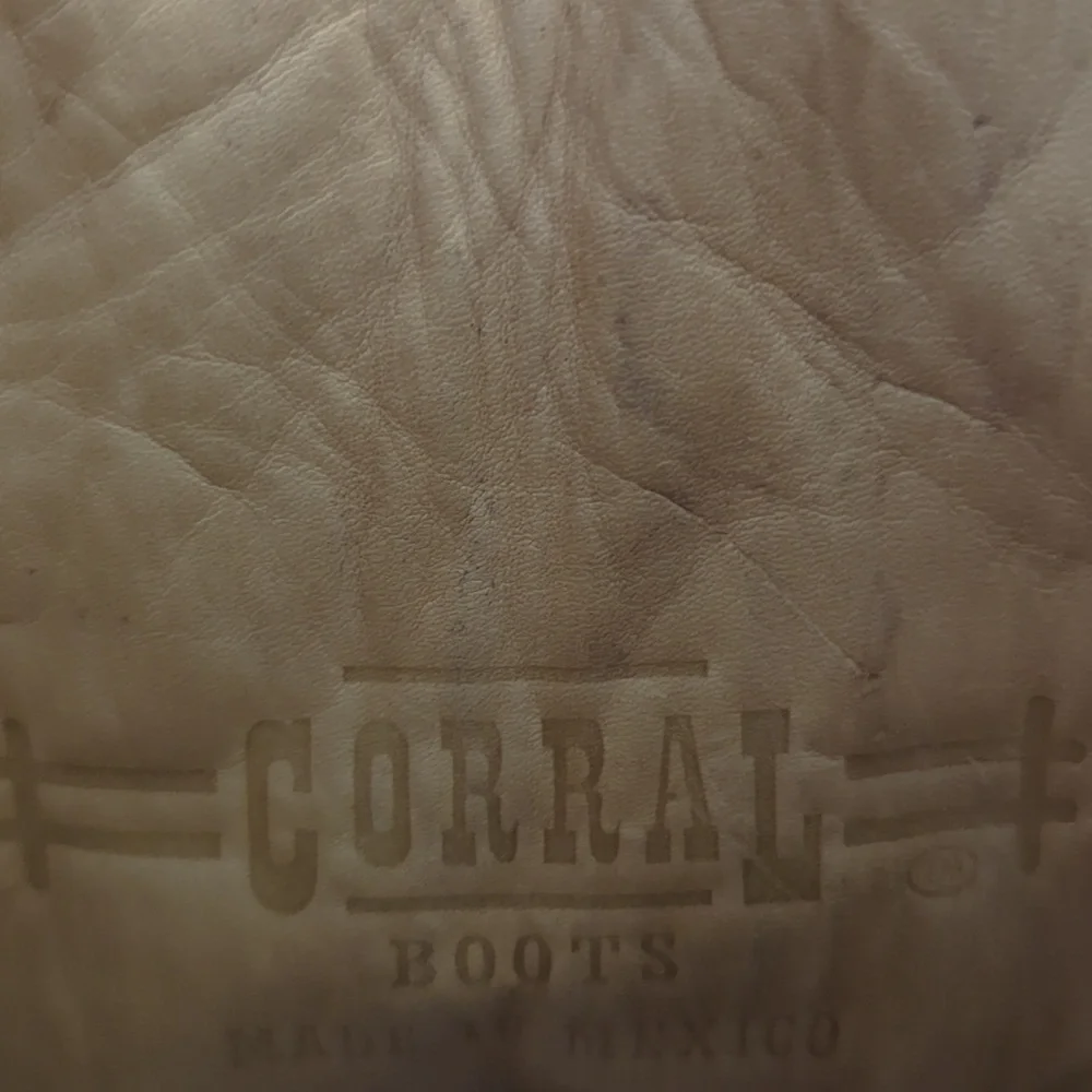 CORRAL R2482 Espresso brown & turquoise inlay crosses & roses cowgirl boots sz 7 - Picture 15 of 16